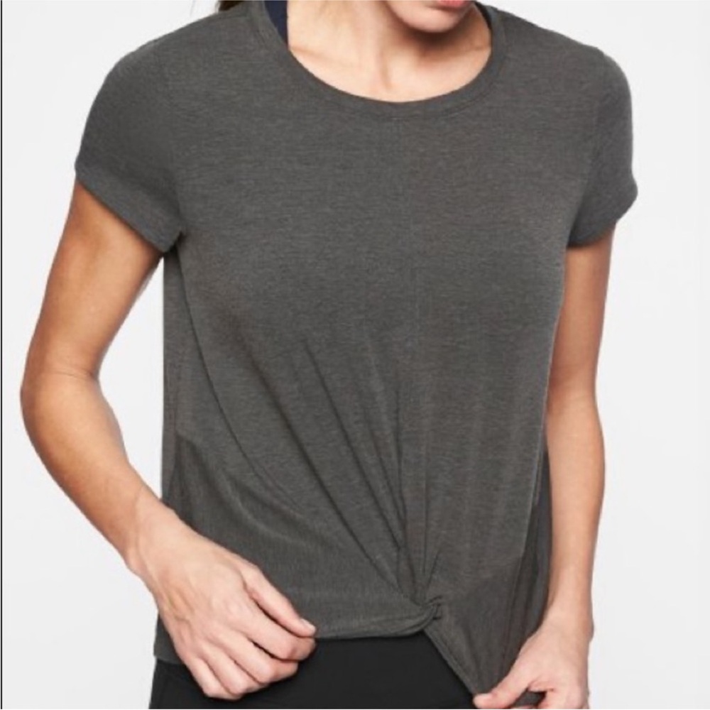 Athleta Essence Twist Tee Grey Size Medium